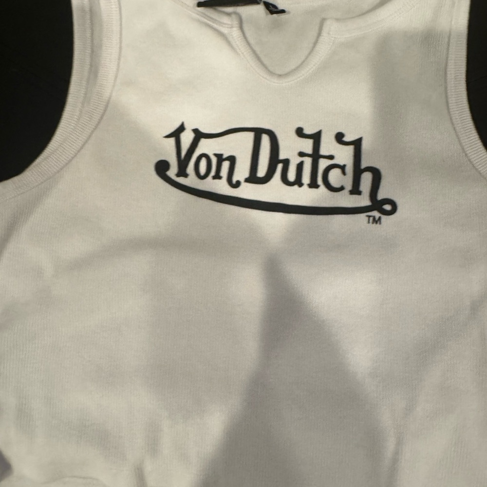 Von Dutch White and Black Tank Top